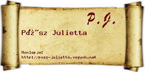 Pósz Julietta névjegykártya